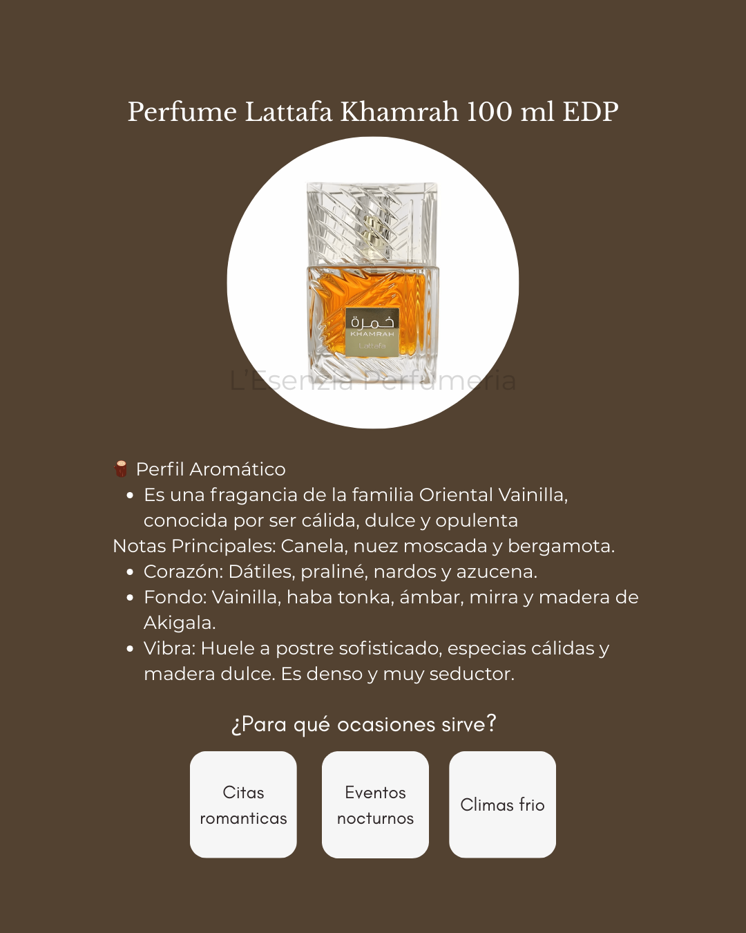 Perfume Lattafa Khamrah 100 ml EDP