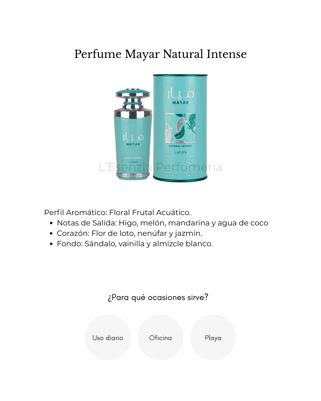 Perfume Mayar Natural Intense