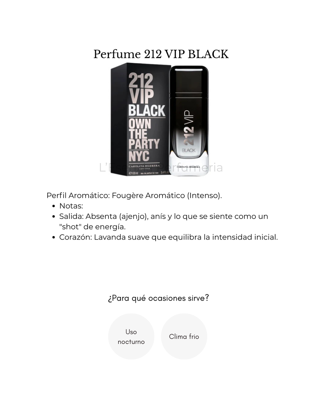 Perfume 212 VIP BLACK