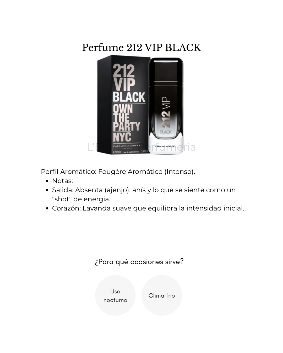 Perfume 212 VIP BLACK