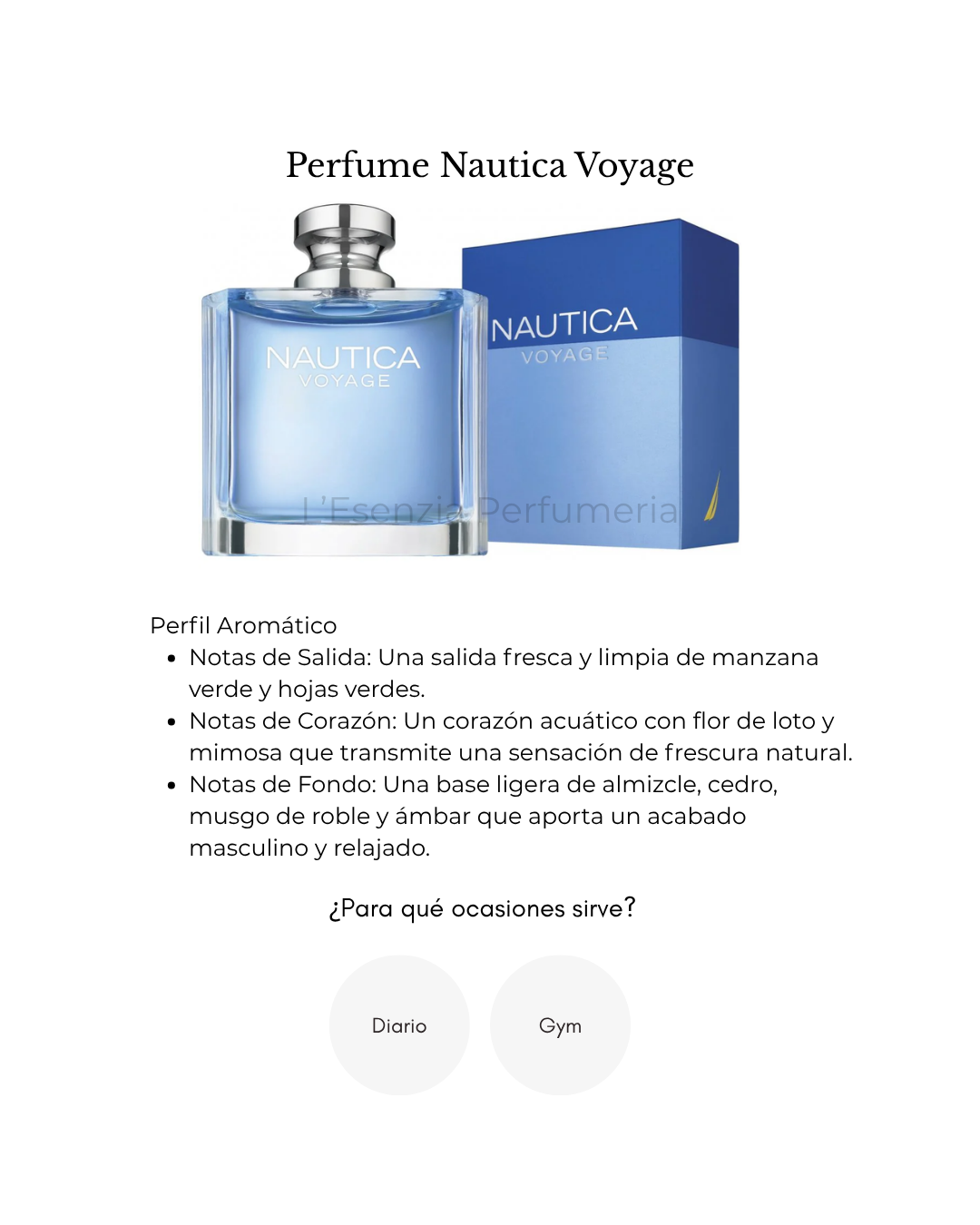 Perfume Nautica Voyage Original