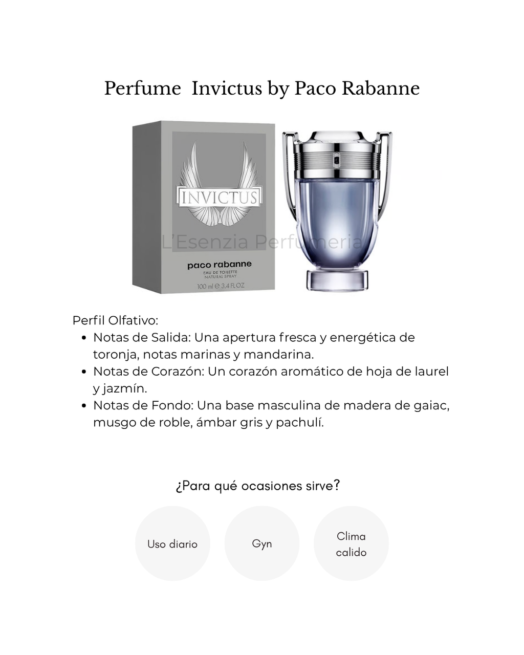 Perfume Paco Rabanne Invictus