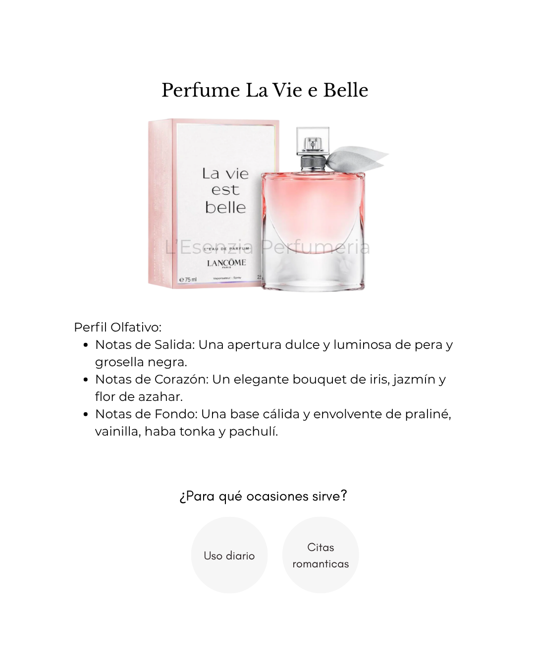 Perfume La Vie e Belle