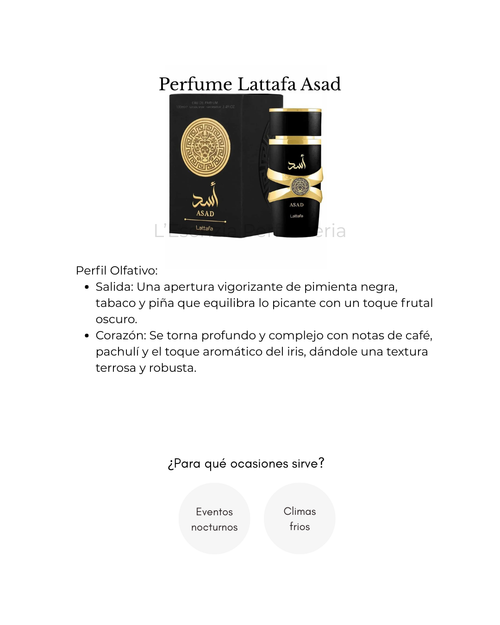 Perfume Asad Lattafa 100 ml