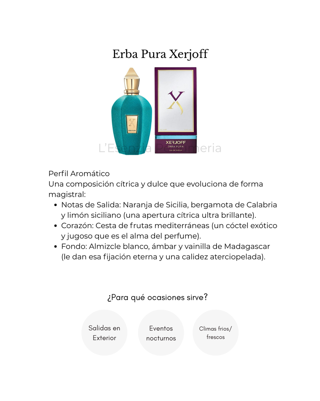 Perfume Erba Pura Xerjoff