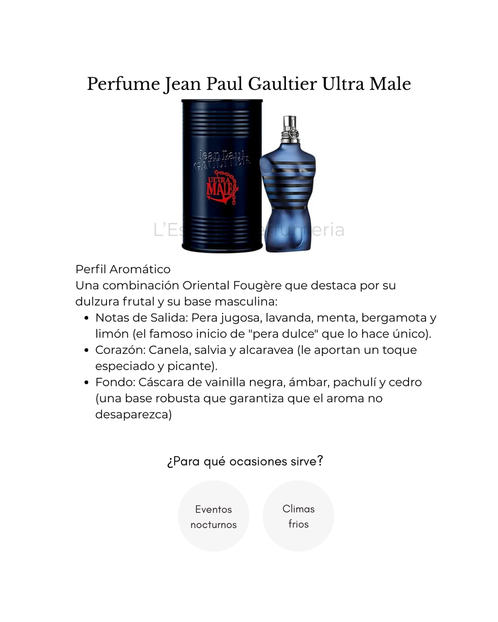 Perfume Jean Paul Gaultier Ultra Male
