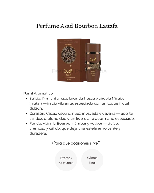 Perfume Asad Bourbon Lattafa 100ML