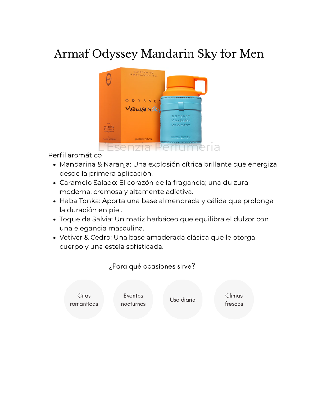 Perfume Armaf Odyssey Mandarin Sky eau de parfum for men