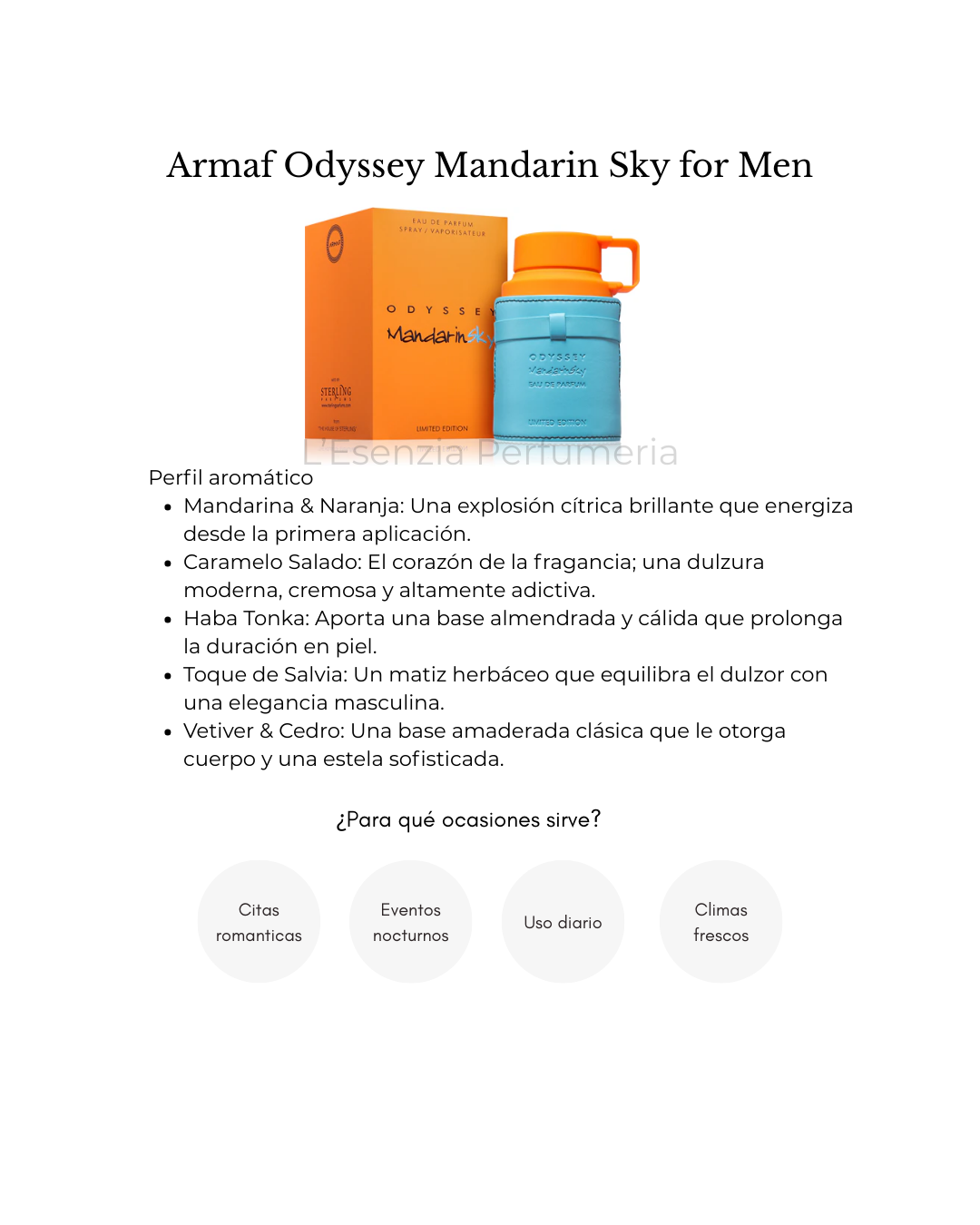 Perfume Armaf Odyssey Mandarin Sky eau de parfum for men
