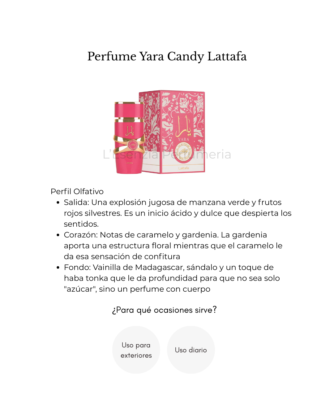 Perfume Yara Candy Lattafa 100ML